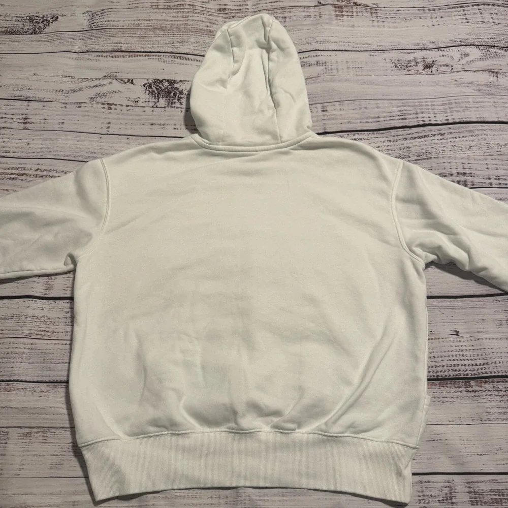 (STAINS)‎ Nike Fleece Pullover Hoodie Sweater White Men's Size Medium